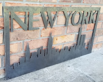 Personalized Metal New York Skyline Sign - New York City - NY Wall Art - NYC Skyline - Personalized Gifts - Custom Skyline Sign - Wall Art