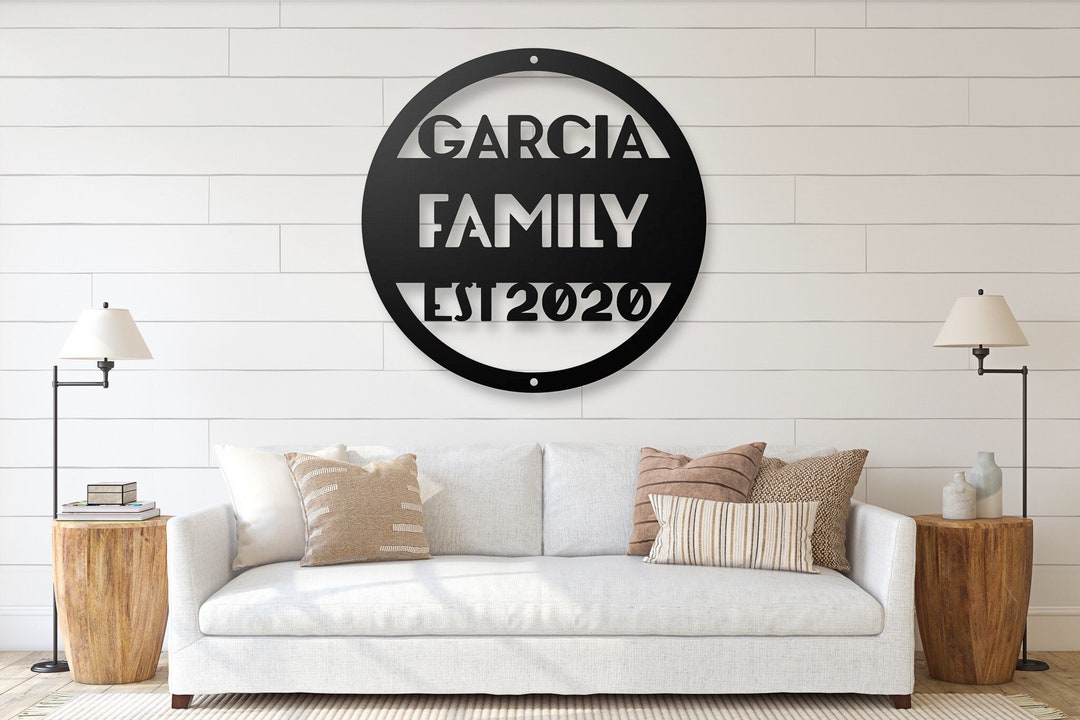 Custom Family Name Sign Modern Home Decor Metal Wall Art Personalized Gifts Wall Art Modern Home ...