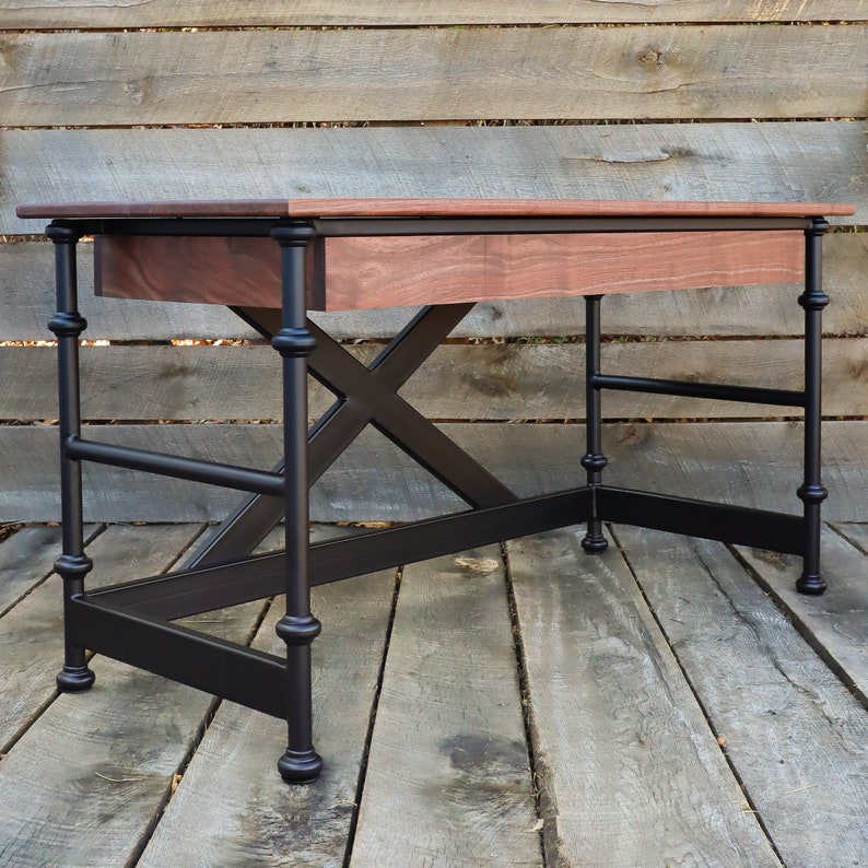 Industrial Farmhouse Writing Desk Handcrafted Furniture Home Office Decor