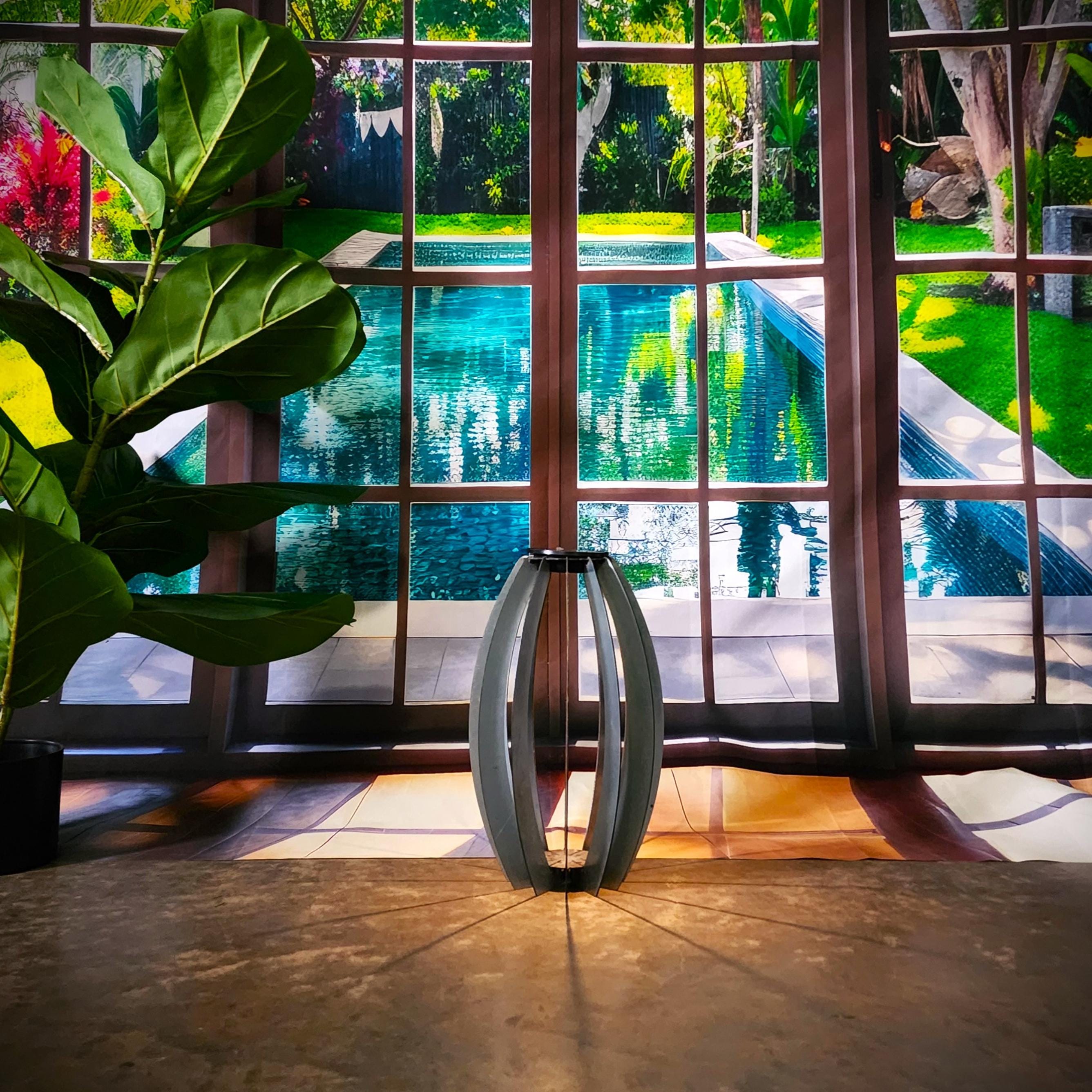 Modern Sculptural Metal Lamp – Indoor/Outdoor Handmade Accent Light