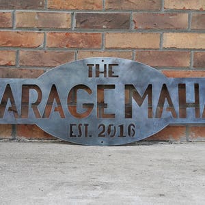 Custom Metal Sign Personalized Gifts Wall Art Wall Decor Personalized Garage Wall Art Man Cave Decor Garage Mahal Best Gifts image 3