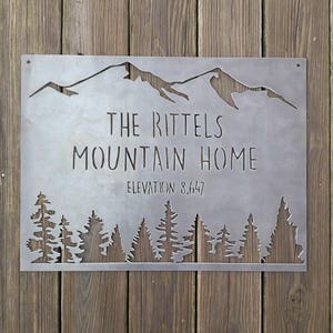 Personalized Mountain Home Metal Sign - Custom Family Name Wall Art - Personalized Gifts - Mountain Home Wall Art - Unique Holiday Gift