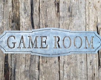 Personalized Metal Game Room Sign - Personalized Gifts - Wall Art - Personalized Wall Decor - Man Cave Decor - Gifts for Him