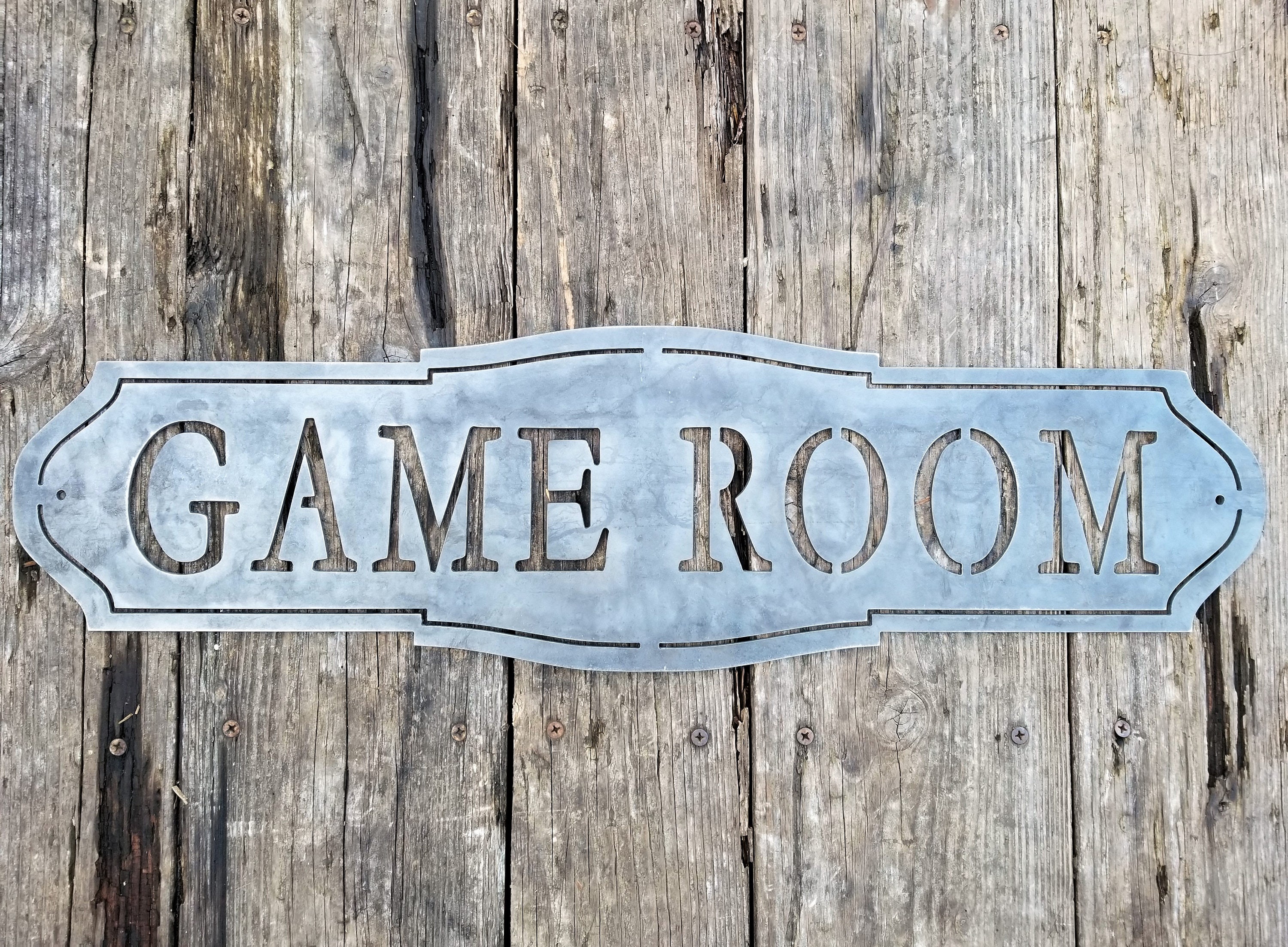 Personalized Metal Game Room Sign - Personalized Gifts - Wall Art - Man ...