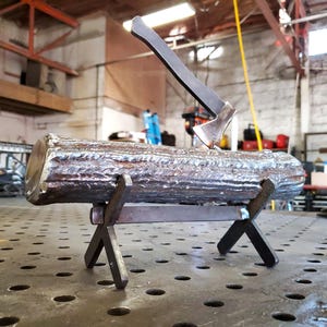 DIY溶接キット – 丸太の斧のスチール彫刻 – メーカー金属加工キット – 生のスチール斧ギフト – 手作り溶接機プロジェクト – デスクデコレーション