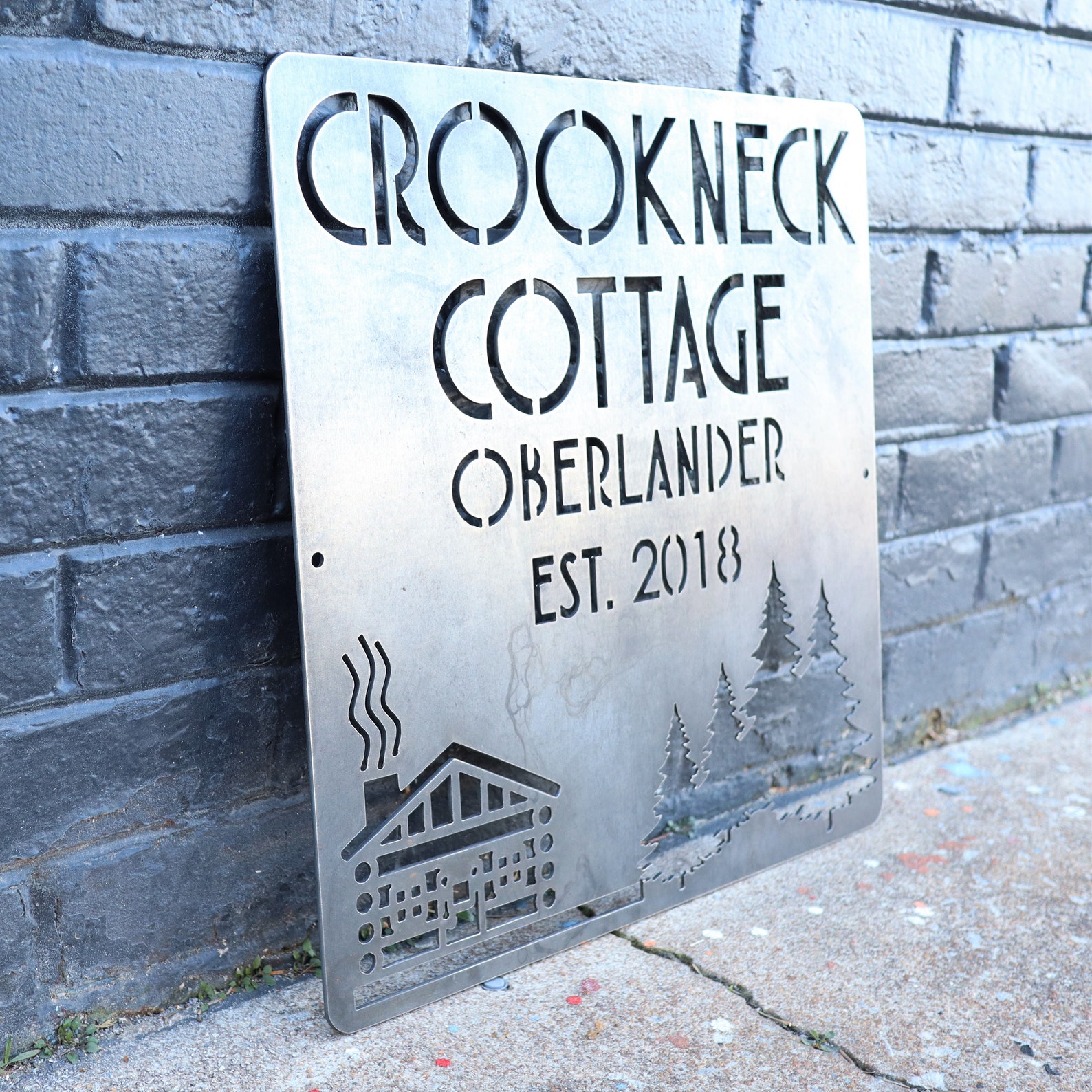 Personalized Metal Rustic Cabin Home Sign Personalized Etsy