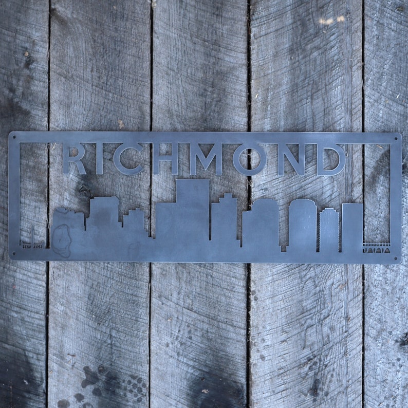 Personalized Metal Richmond Skyline Sign Richmond Virginia Etsy