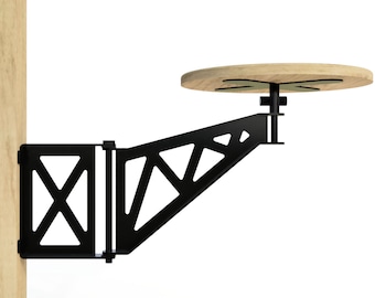 Svängbar barstol med träsits - 30 cm industriell väggstol med truss