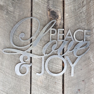 Peace Love & Joy - Urlaub Metall Schild - Urlaub Dekor - Rustikale Bauernhaus Dekor - Familie Liebe Dekor