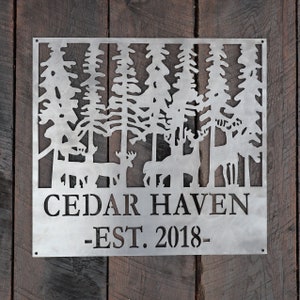 Letrero rústico de metal personalizado con texto "Establecido" - Regalos personalizados - Arte de pared - Decoración de pared - Letrero de cabaña personalizado - Letrero de granja - Rústico - Granja