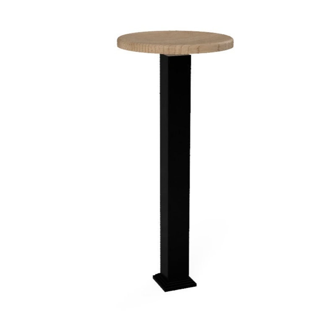 Modern Metal Pedestal Stool Metal Bolt Down Bar Stool Patio Bar Furniture Wood Seat Bar Stool