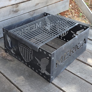 Parrilla de fuego de acero - Rejilla de cocina de patio trasero al aire libre de metal - Decoración de camping de patio de cuatro de julio - Cocina de camping de viaje - Envío gratis