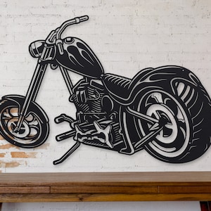 Metal Motorcycle Sign - Chopper Garage Sign - Man Cave Wall Decor - Man Cave Sign - Motorcycle Gifts for Men - Gifts for Him - Wall Decor