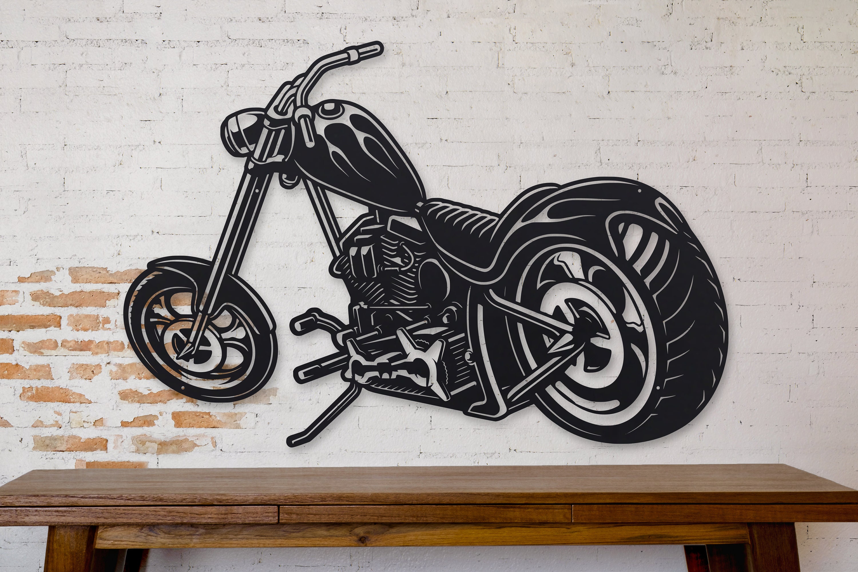 Metal Motorcycle Wall Art – Chopper Garage Sign, Man Cave Decor - Etsy