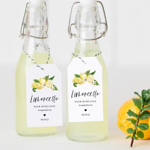 Lemon Favor Tags Template, Limencello Printable Favor Tags, Citrus Thank You Tag, Italy Tags, Baptism, Wedding, Baby Shower, Bridal Shower