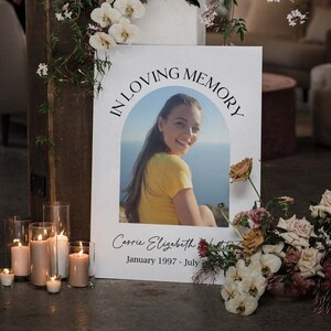 In Loving Memory, Celebration of Life Memorial Sign for Funeral Service, Funeral Welcome Sign, Printable Obituary, Memorial Board