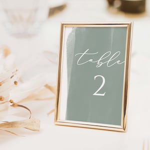 Sage Green Watercolor Table Numbers, Printable Table Numbers, Green Table Number Wedding, Table Numbers Printable, Table Numbers Template