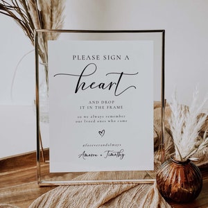 Please Sign a Heart Wedding Sign, Drop Box Guest Book Sign, Wedding Heart Shadow Box Sign, Wedding Guest Book Sign, Unique Guestbook Sign
