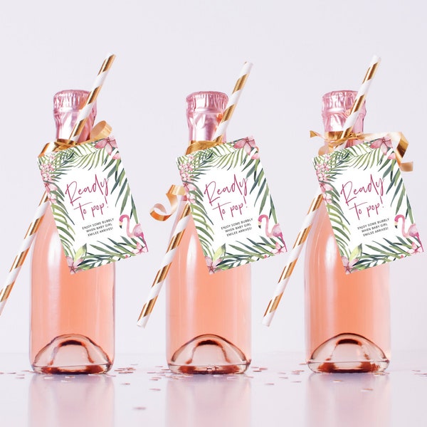 Flamingo Wine Label - Etsy