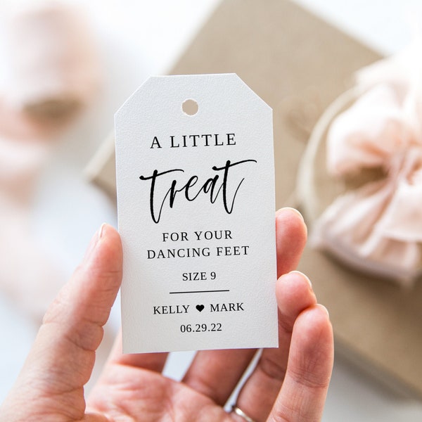 A Little Treat For Your Dancing Feet, Personalized Favor Tags Template, Printable Tags, Thank You Tag, Wedding Flip Flop Tags, Editable Tag