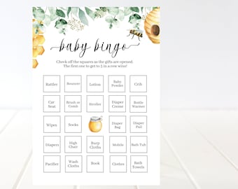 Bee Baby Bingo Printable Game, Mommy Bee Bingo Game, Parents to Bee, Honey Bee Baby Shower Game, Printable Template, Instant Download, Corjl