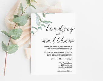 Wedding Invitation Template Etsy