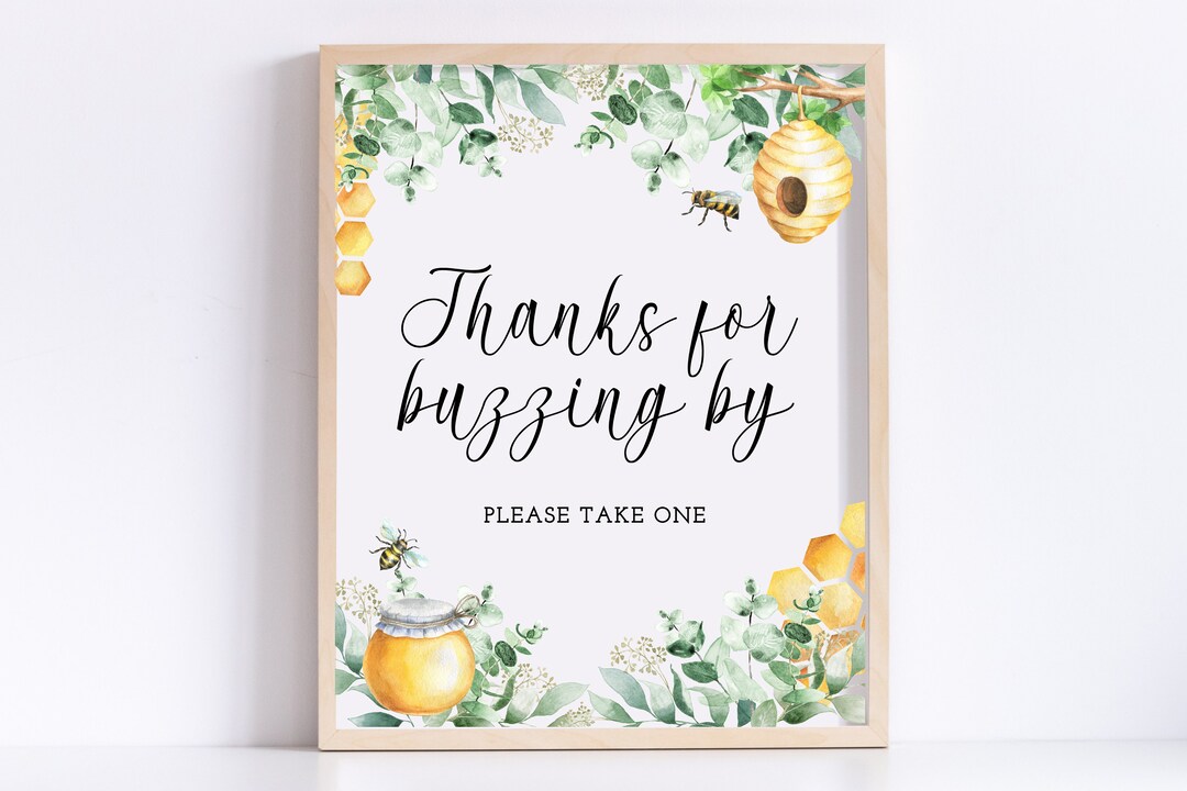 Thanks for Buzzing by Sign, Mommy to Bee Table Sign, Editable Oh Babee ...