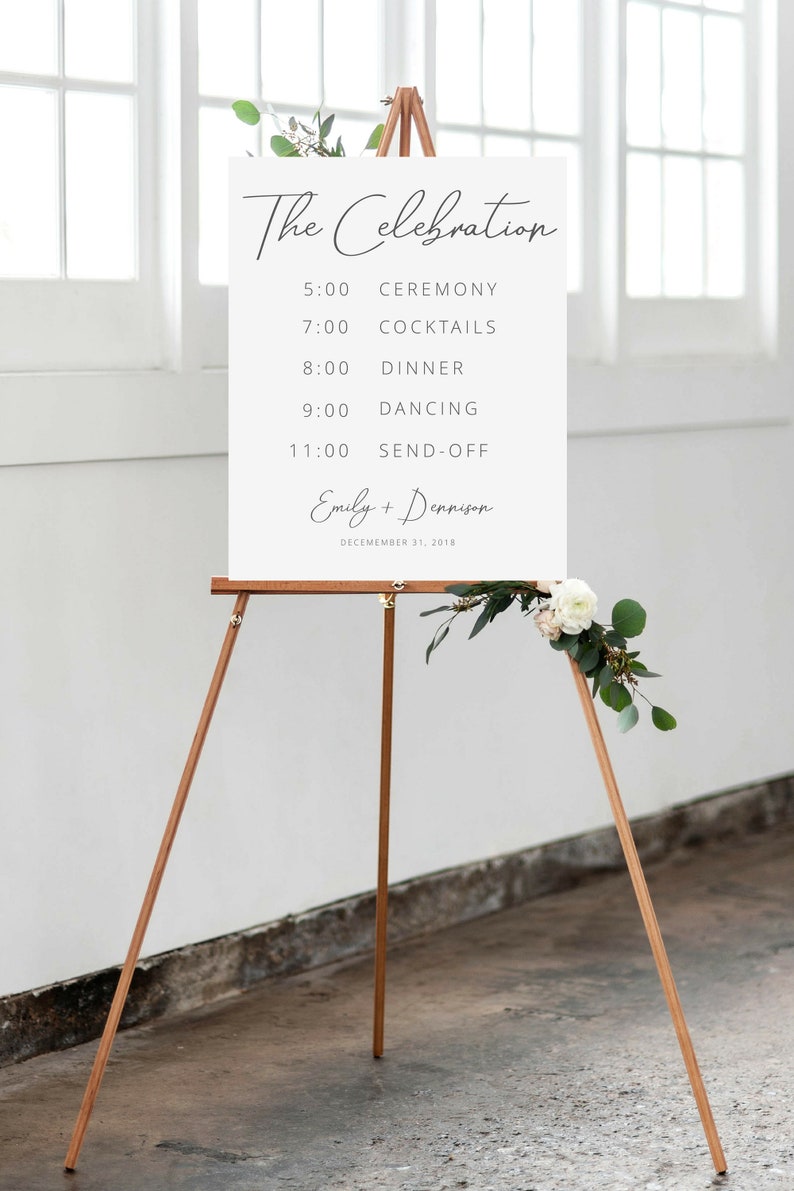 Wedding Chart Template Order of Events Printable Wedding | Etsy
