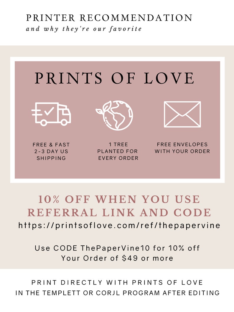 Printable Minimalist Wedding Menu Template, Wedding or Shower Menu Cards, Instant Download, Editable DIY Menu, Editable Menu, Templett PDF image 5