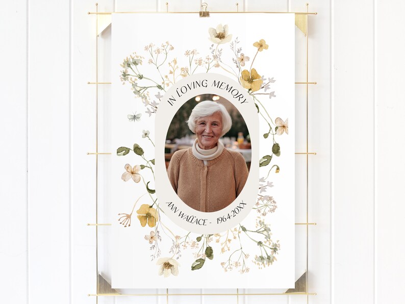 Memorial Sign for Funeral Service, Celebration of Life