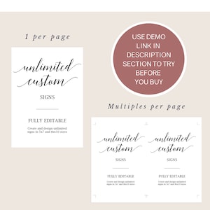 Printable Minimalist Wedding Menu Template, Wedding or Shower Menu Cards, Instant Download, Editable DIY Menu, Editable Menu, Templett PDF image 9