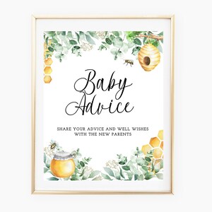 Bumblebee Advice for Baby Printable, Mommy to Bee Baby Shower Game ...