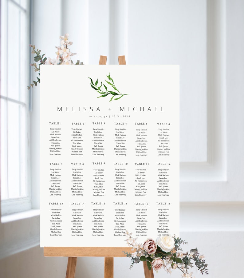 Etsy Seating Chart Template