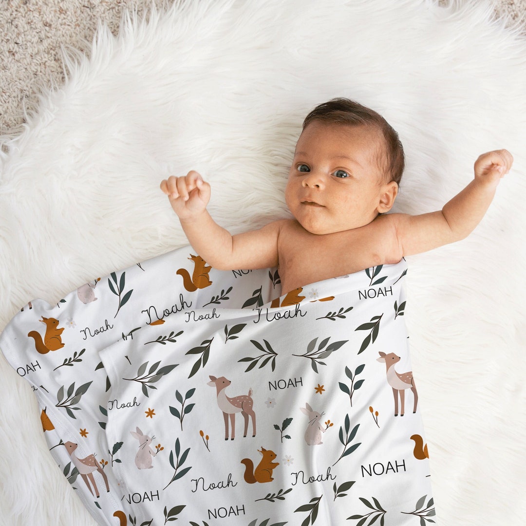 Custom Baby Swaddle, Personalized Wrap, Newborn Gift, Soft Infant