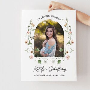 In Loving Memory, Celebration of Life Memorial Sign for Funeral Service, Funeral Welcome Sign, Printable Obituary, Memorial Board