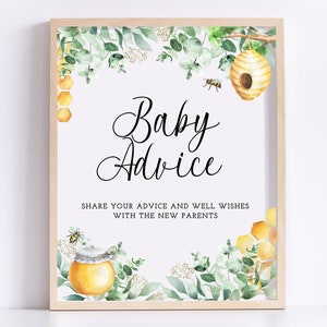 Bumblebee Advice for Baby Printable, Mommy to Bee Baby Shower Game ...