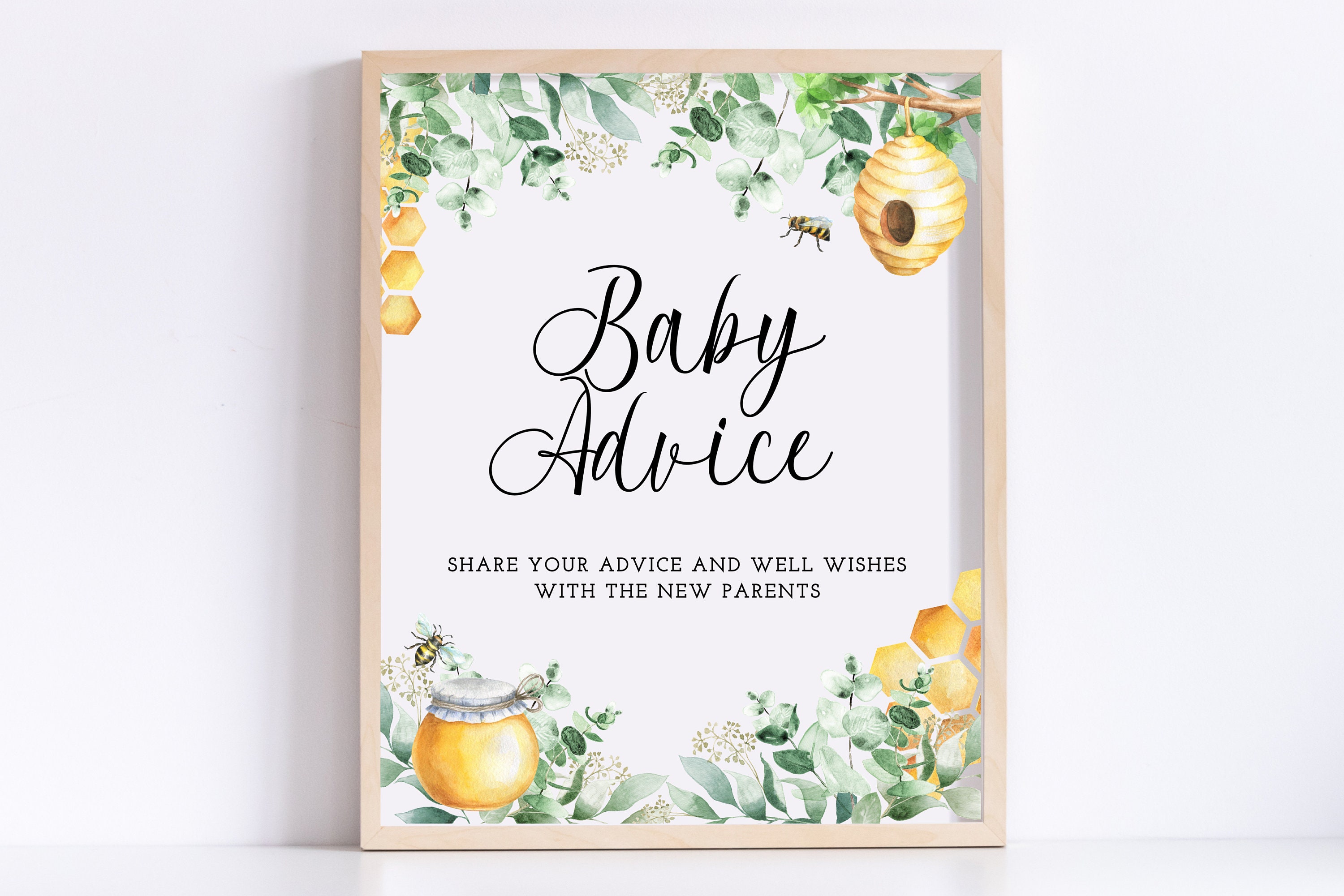 BumbleBee Advice for Baby Printable Mommy to Bee Baby Shower | Etsy