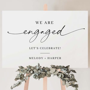 Engagement Party Welcome Sign, Engagement Sign, Welcome To Our Engagement, Engagement Decorations, Minimalist Modern Engagement Sign