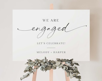 Engagement Party Welcome Sign, Engagement Sign, Welcome To Our Engagement, Engagement Decorations, Minimalist Modern Engagement Sign