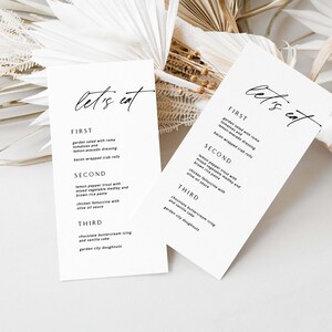 Printable Minimalist Wedding Menu Template, Wedding or Shower Menu Cards, Instant Download, Editable DIY Menu, Editable Menu, Templett PDF image 3