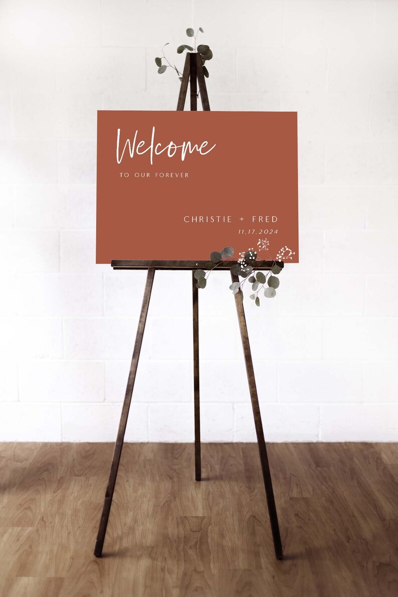 Terracotta Welcome Sign Rust Welcome to Our Forever Burnt - Etsy