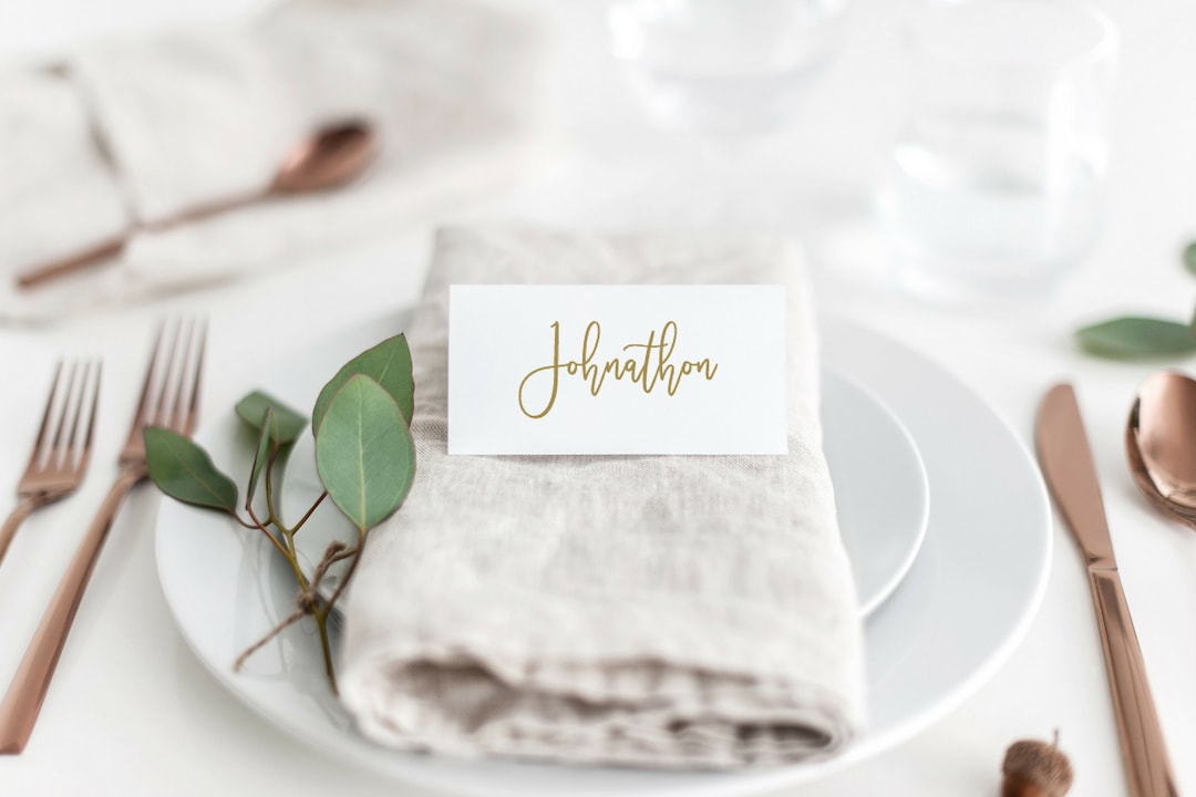 Gold Place Cards Template Printable Place Cards Template - Etsy