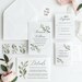 Greenery Wedding Invitation Template Download, Invitation template, Invitation Printable, Invite Set, Invitation Download, Suite, Templett