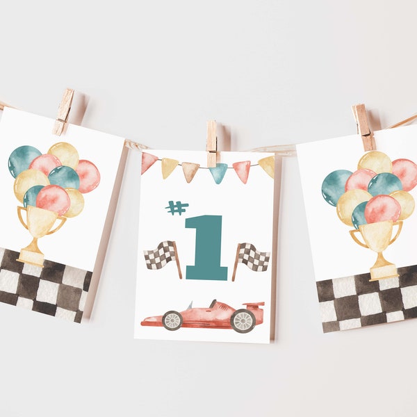 Race Car Birthday Banner, Fast One First Birthday, First Year Around The Track Birthday, 1st Birthday Banner, Racing Party 1st Birthday