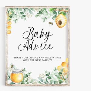 Bumblebee Advice for Baby Printable, Mommy to Bee Baby Shower Game ...