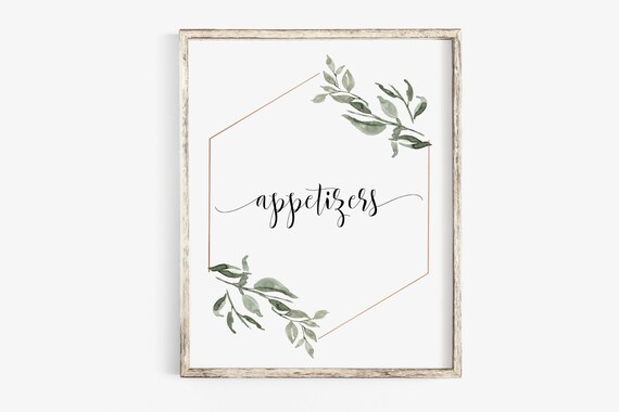 Appetizers Sign Appetizer Wedding Printable Wedding Sign | Etsy