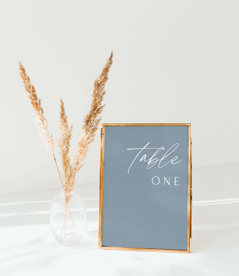 Dusty Blue Table Numbers Template Printable Dining Table Etsy
