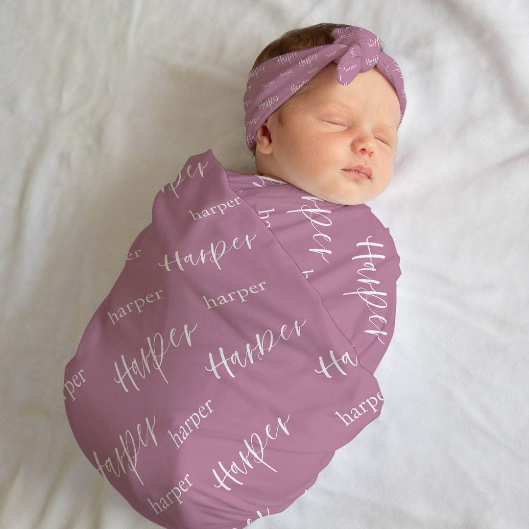 Custom Baby Swaddle, Personalized Wrap, Newborn Gift, Soft Infant