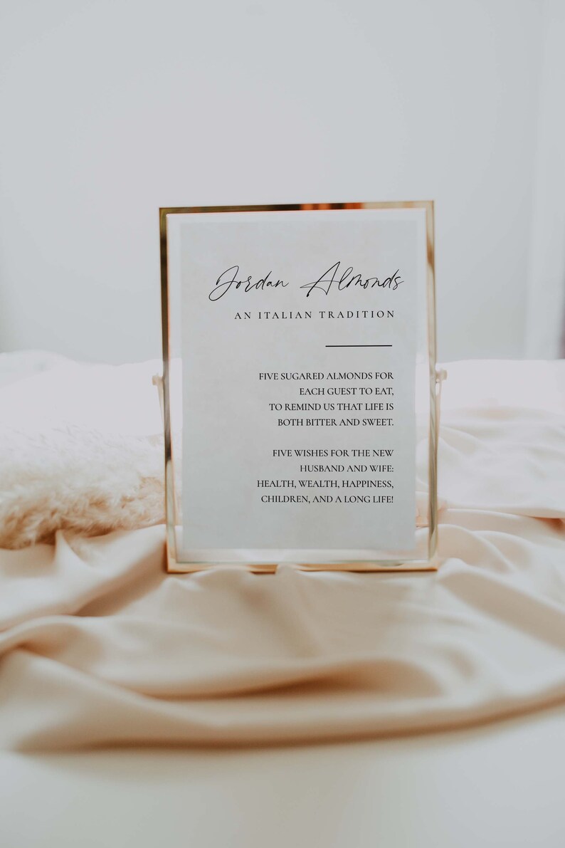 Jordan Almonds Italian Tradition Sign Italian Wedding Etsy