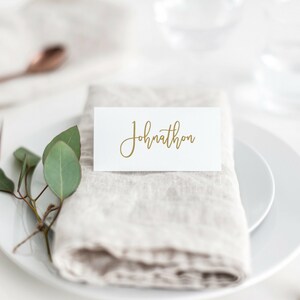Gold Place Cards Template Printable Place Cards Template - Etsy